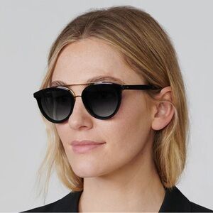 Brand New Krewe Clio Nylon Sunglasses- Black+Shadow 24K